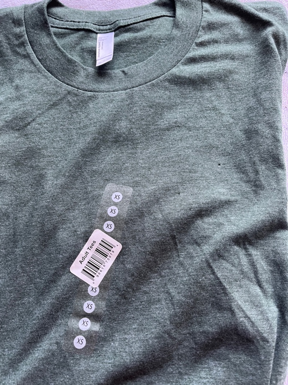 NWT American Apparel unisex Crewneck T-Shirt - Heather Green XS